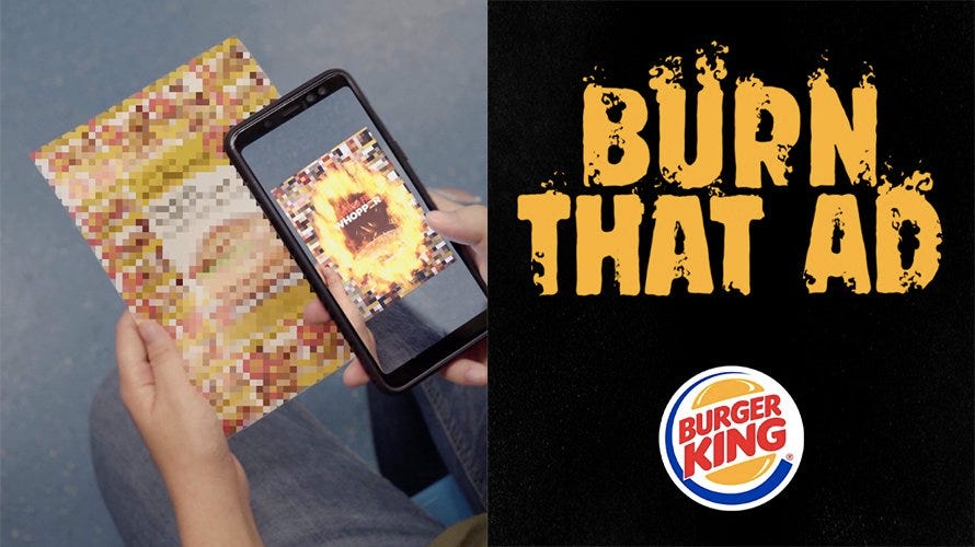 Creative marketing by burning competitors Advertisements