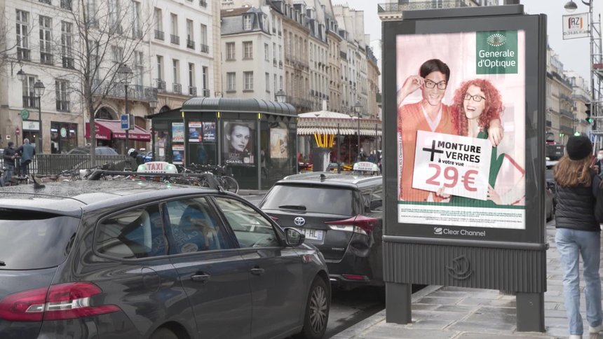 Sign board ads in paris