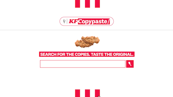 Official website of KFC to submit copy links