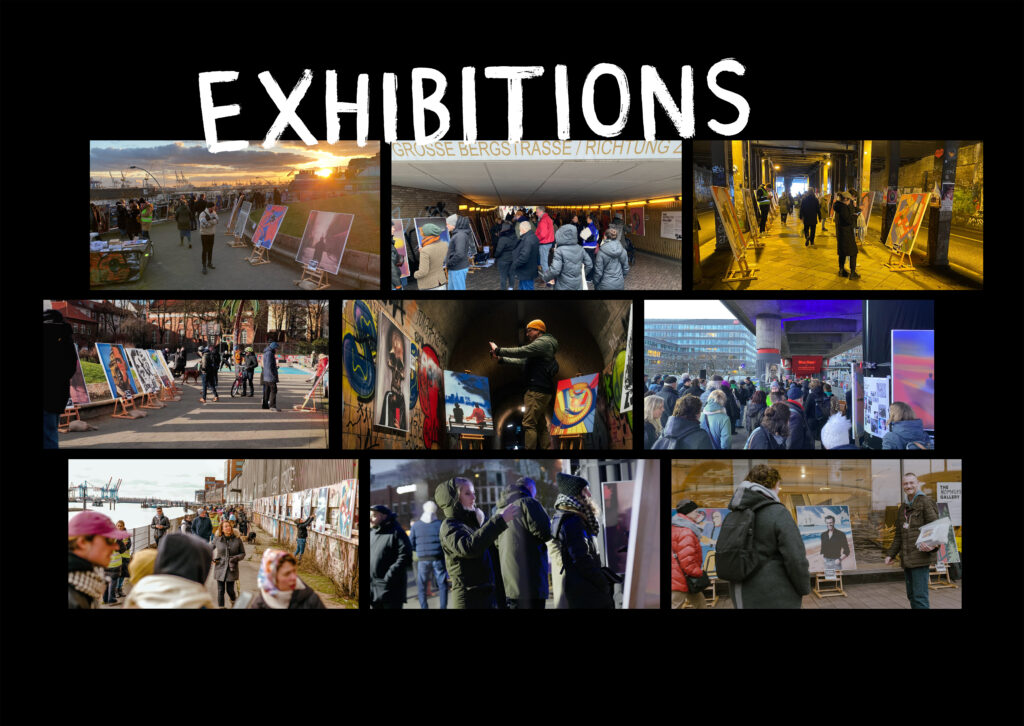 Exhibition locations of the homeless